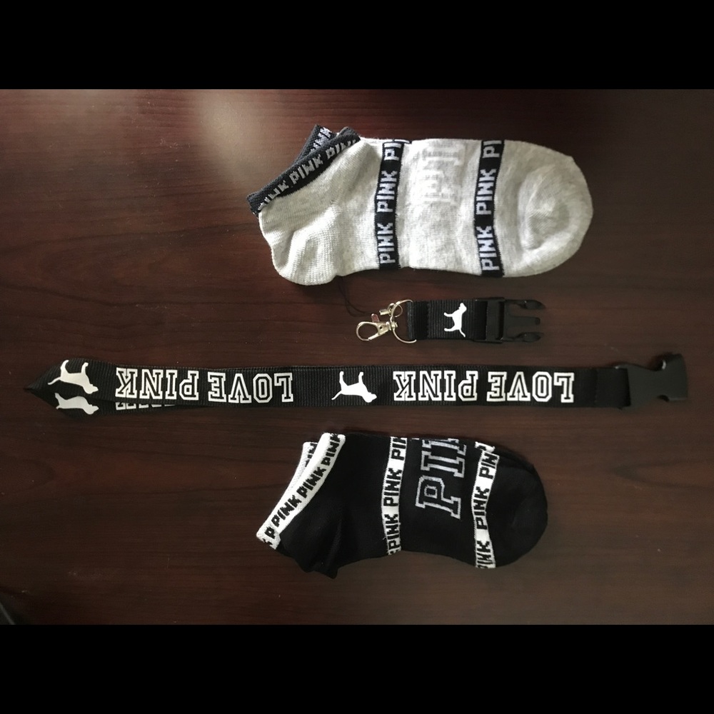 PINK Lanyard and Socks Bundle